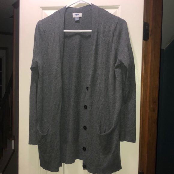 Grey Old Navy Buttoned Cardigan with Pockets - Picture 1 of 4